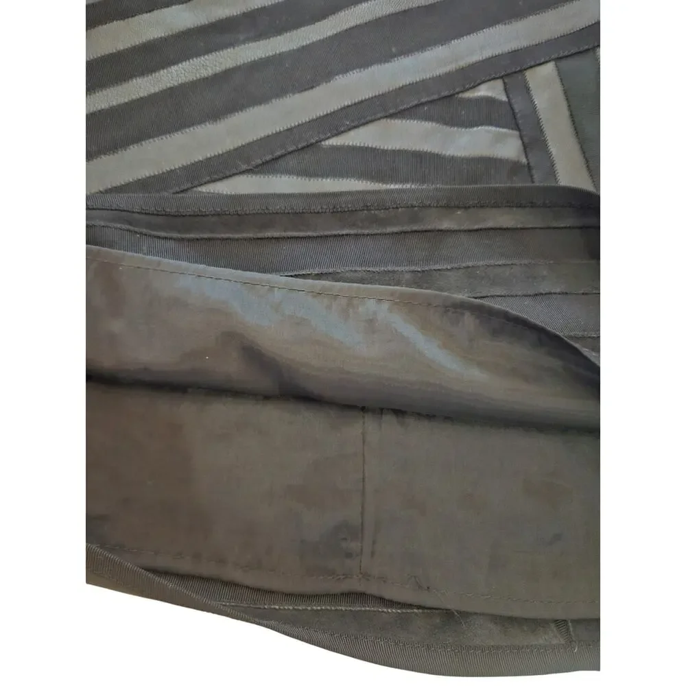 Lafayette 148 NY 100% Leather Pencil Skirt Black Sz 12 Side Zip Lined - Picture 5 of 8